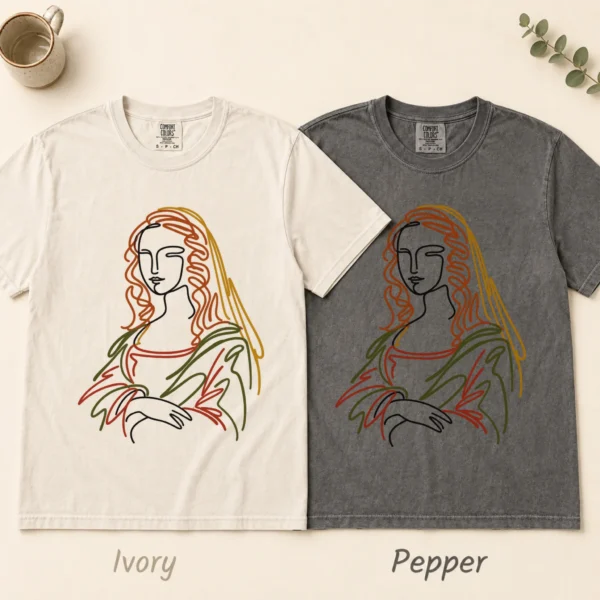 Woman Line Art Shirt, Sweatshirt & Hoodie — alternate product mockup woman line art shirt t-shirt color options