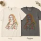 woman line art shirt t-shirt color options