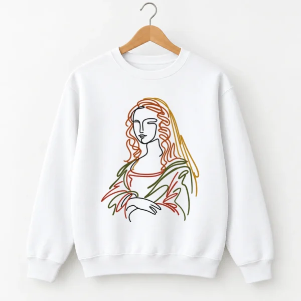 Woman Line Art Shirt, Sweatshirt & Hoodie — alternate product mockup woman line art shirt t-shirt product detail