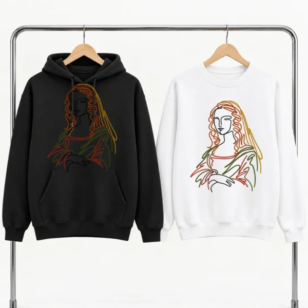 Woman Line Art Shirt, Sweatshirt & Hoodie — alternate product mockup woman line art shirt t-shirt lifestyle scene