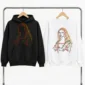 woman line art shirt t-shirt lifestyle scene