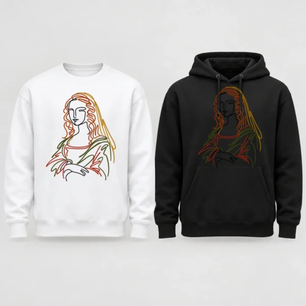 Woman Line Art Shirt, Sweatshirt & Hoodie — alternate product mockup woman line art shirt t-shirt product photo