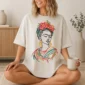 woman portrait shirt t-shirt lifestyle scene