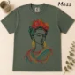 woman portrait shirt t-shirt flat lay view