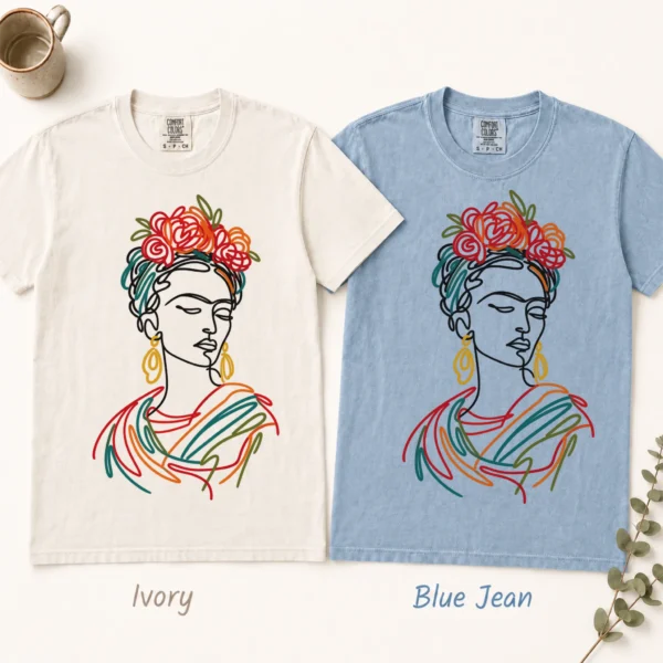 Floral Woman Portrait Shirt, Sweatshirt & Hoodie — alternate product mockup woman portrait shirt t-shirt color options