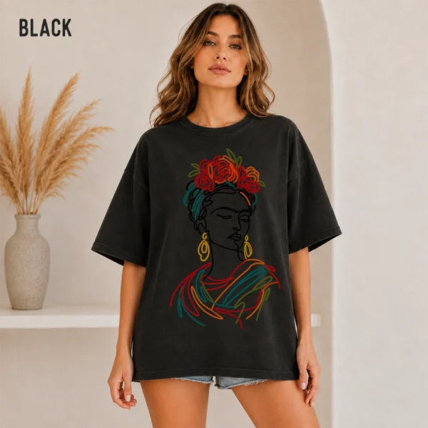 Floral Woman Portrait Shirt, Sweatshirt & Hoodie — alternate product mockup woman portrait shirt t-shirt color options