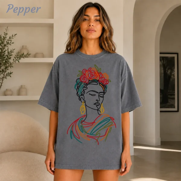 Floral Woman Portrait Shirt, Sweatshirt & Hoodie — alternate product mockup woman portrait shirt t-shirt color options