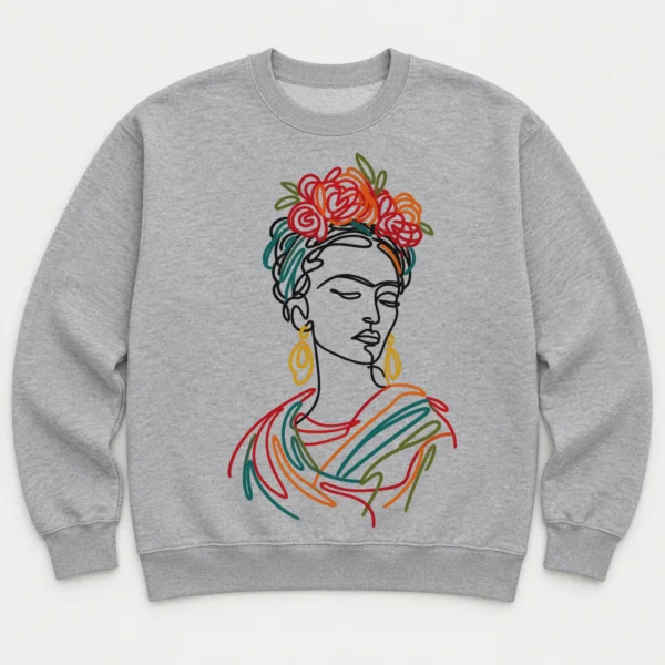 Floral Woman Portrait Shirt, Sweatshirt & Hoodie — alternate product mockup woman portrait shirt t-shirt product photo