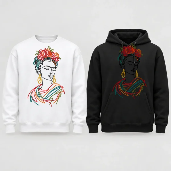 Floral Woman Portrait Shirt, Sweatshirt & Hoodie — alternate product mockup woman portrait shirt t-shirt product photo