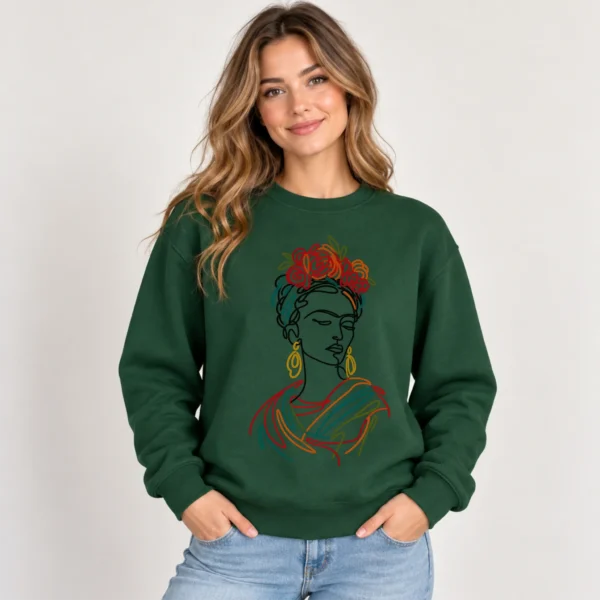 Floral Woman Portrait Shirt, Sweatshirt & Hoodie — alternate product mockup woman portrait shirt t-shirt product photo