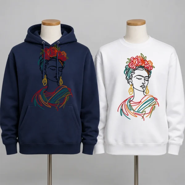 Floral Woman Portrait Shirt, Sweatshirt & Hoodie — alternate product mockup woman portrait shirt t-shirt front view
